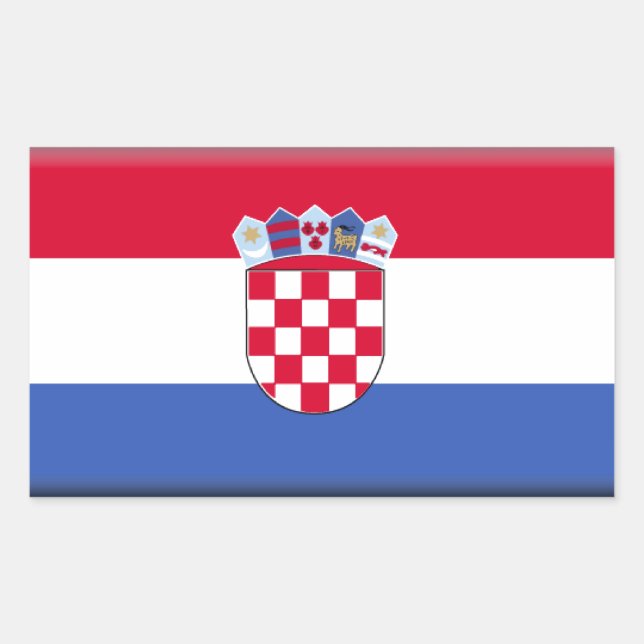 Sticker Rectangulaire Drapeau de la Croatie (Devant)