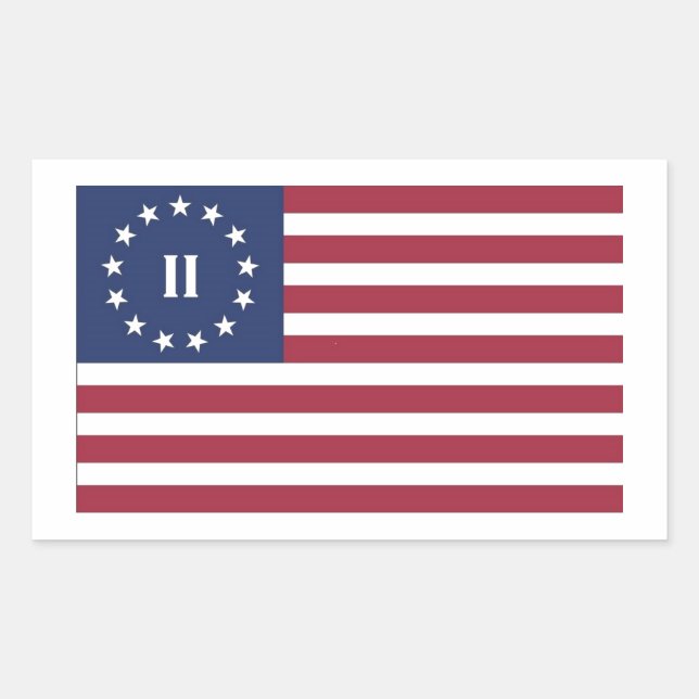 Sticker Rectangulaire Drapeau de la deuxième révolution américaine (Devant)
