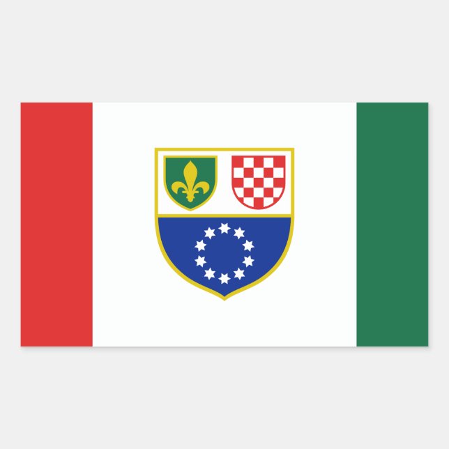 Sticker Rectangulaire Drapeau de la Fédération de Bosnie-Herzégovine (Devant)