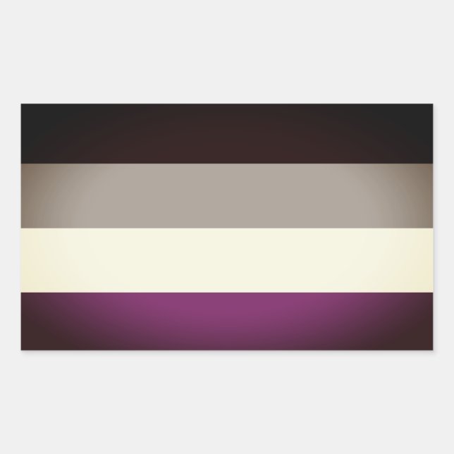 Sticker Rectangulaire Drapeau de la fierté asexuelle (Devant)