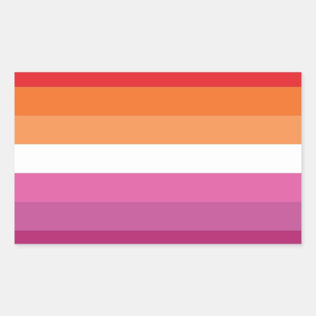 Sticker Rectangulaire Drapeau de la fierté lesbienne (Devant)