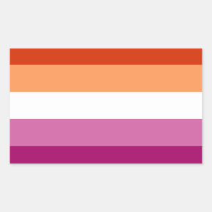 Sticker Rectangulaire Drapeau de la fierté lesbienne (5 bandes)
