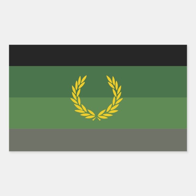 Sticker Rectangulaire Drapeau de la fierté militaire uniforme (Devant)