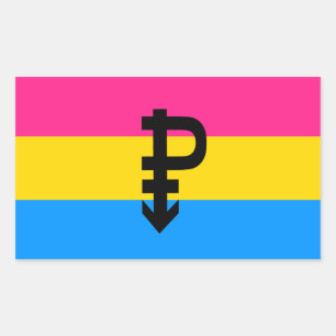 Sticker Rectangulaire Drapeau de la fierté Pansexual