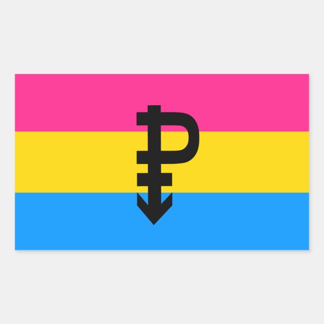 Sticker Rectangulaire Drapeau de la fierté Pansexual (Devant)
