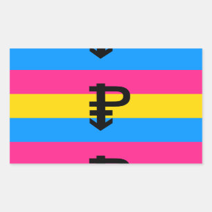 Sticker Rectangulaire Drapeau de la fierté Pansexual