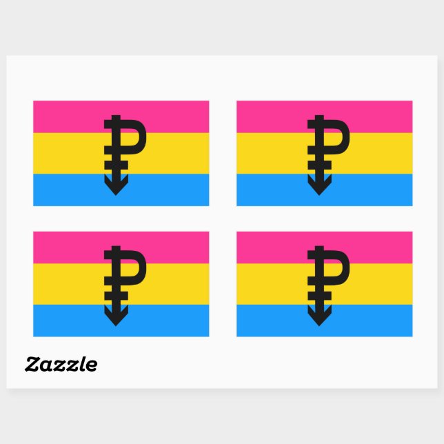 Sticker Rectangulaire Drapeau de la fierté Pansexual (Feuille)