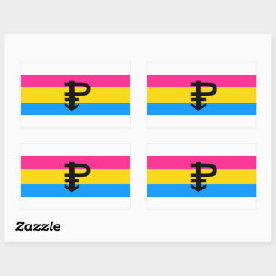 Sticker Rectangulaire Drapeau de la fierté Pansexual
