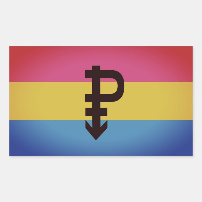 Sticker Rectangulaire Drapeau de la fierté Pansexual (Devant)