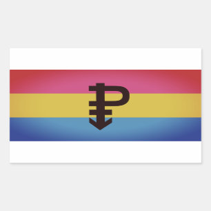 Sticker Rectangulaire Drapeau de la fierté Pansexual