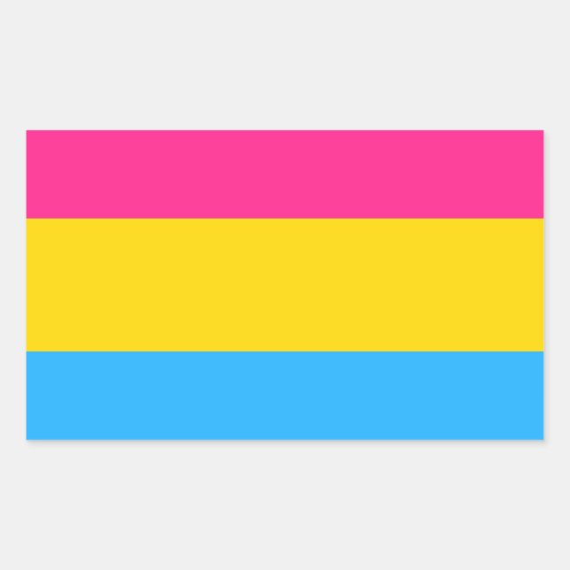Sticker Rectangulaire Drapeau de la fierté Pansexual (Devant)