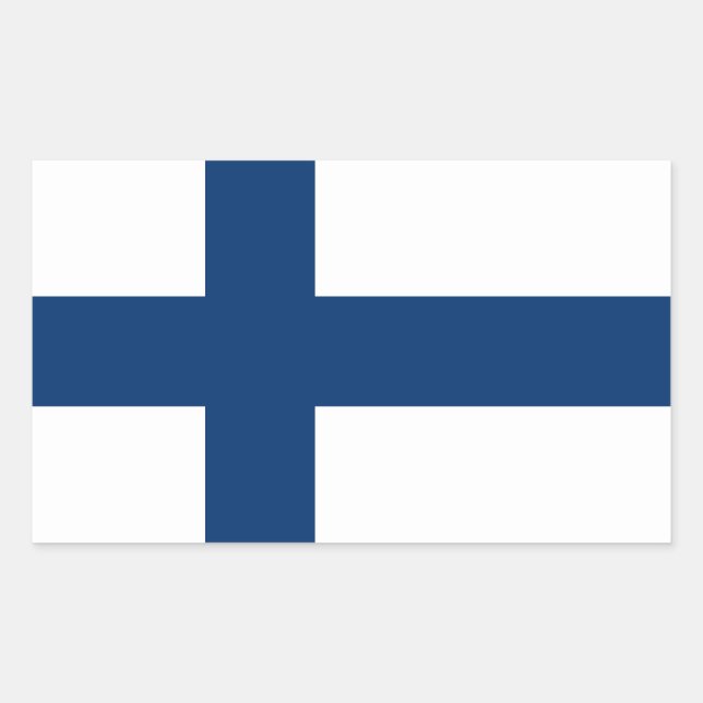 Sticker Rectangulaire Drapeau de la Finlande (Devant)