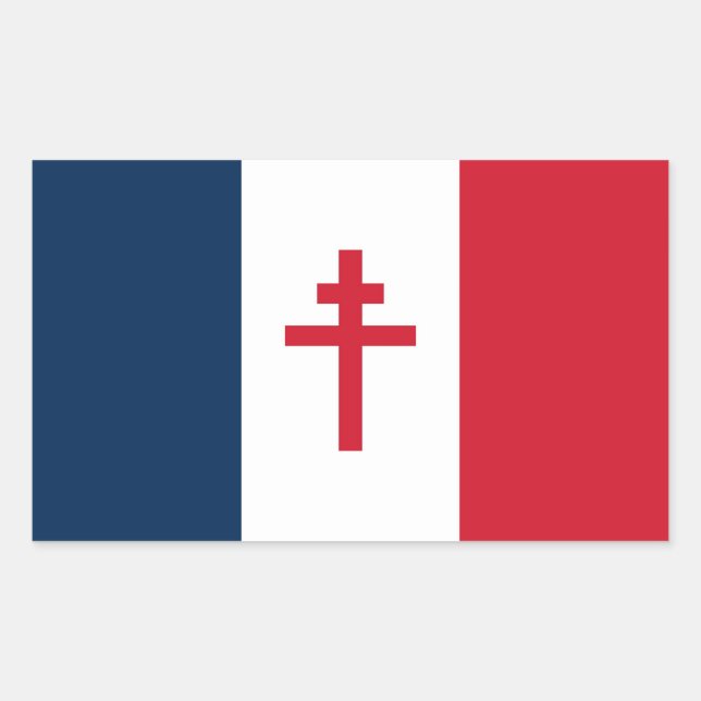 Sticker Rectangulaire Drapeau de la France libre (Devant)