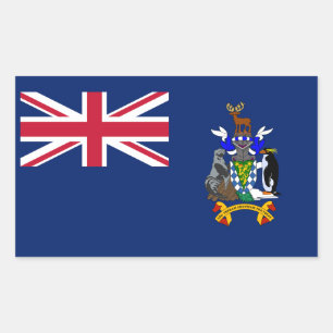 Sticker Rectangulaire Drapeau de la Géorgie du Sud et des îles Sandwich 