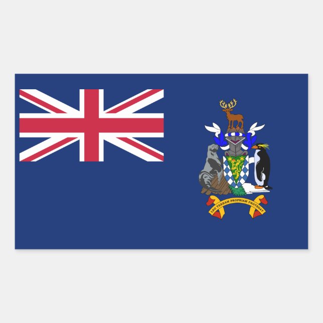 Sticker Rectangulaire Drapeau de la Géorgie du Sud et des îles Sandwich  (Devant)