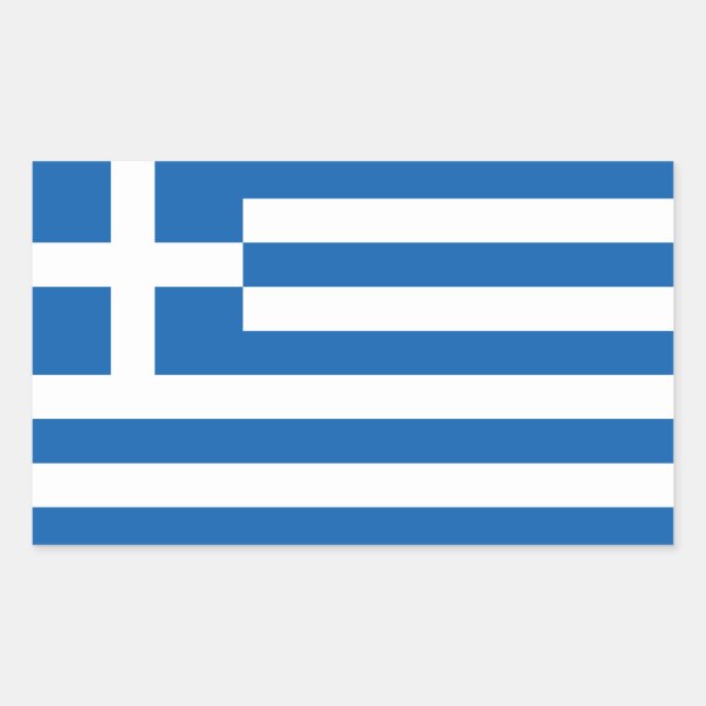 Sticker Rectangulaire Drapeau de la Grèce (Devant)