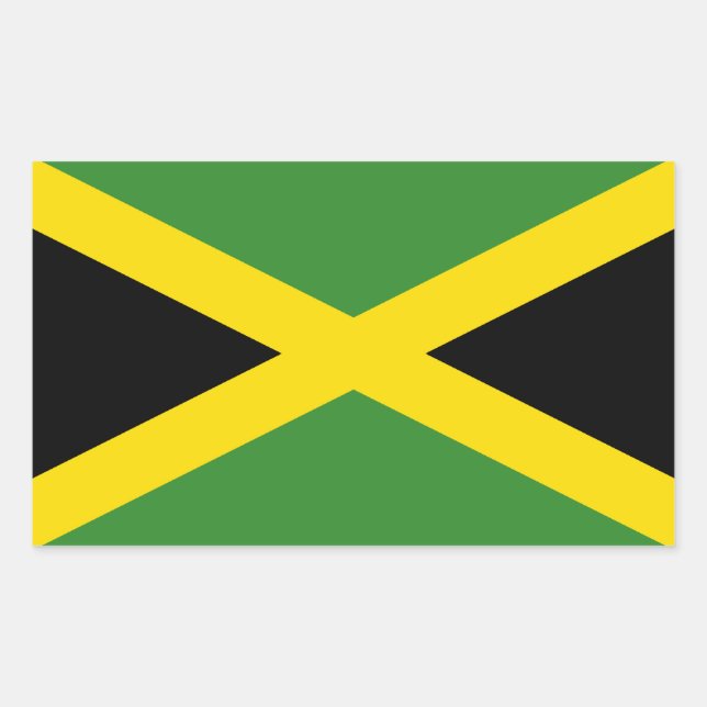 Sticker Rectangulaire Drapeau de la Jamaïque (Devant)