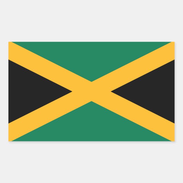 Sticker Rectangulaire Drapeau de la Jamaïque (Devant)