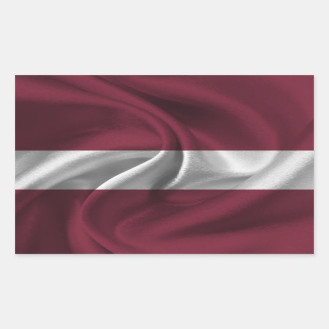 Sticker Rectangulaire Drapeau de la Lettonie (Devant)