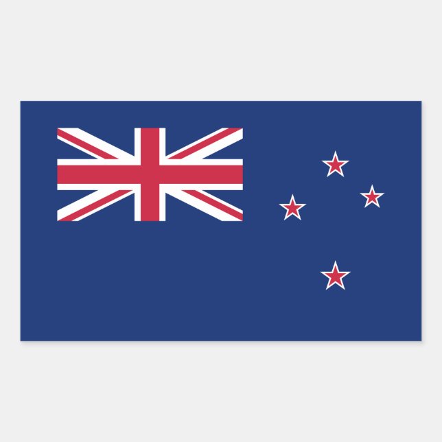Sticker Rectangulaire Drapeau de la Nouvelle-Zélande (Devant)