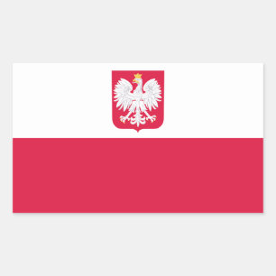 Sticker Rectangulaire Drapeau de la Pologne