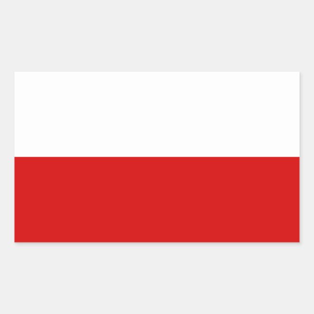 Sticker Rectangulaire Drapeau de la Pologne (Devant)