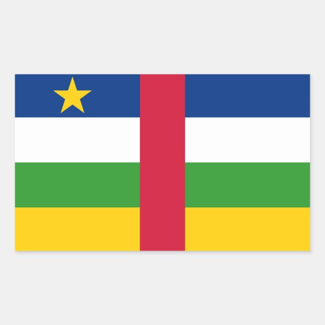 Sticker Rectangulaire Drapeau de la République centrafricaine (Devant)