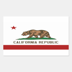 Sticker Rectangulaire Drapeau de la République de Californie