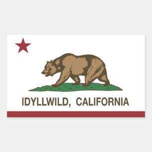 Sticker Rectangulaire Drapeau de la République de Californie Idyllwild