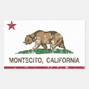 Sticker Rectangulaire Drapeau de la République de Californie Montecito