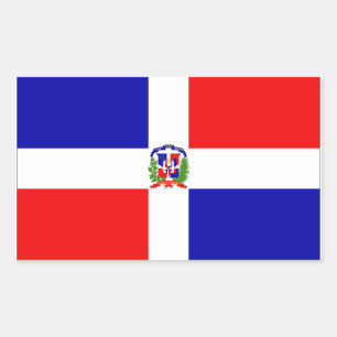 Sticker Rectangulaire Drapeau de la République Dominicaine