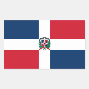 Sticker Rectangulaire Drapeau de la République Dominicaine