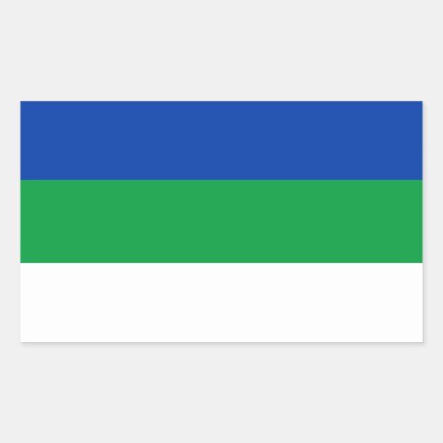 Sticker Rectangulaire Drapeau de la République Komi (Devant)