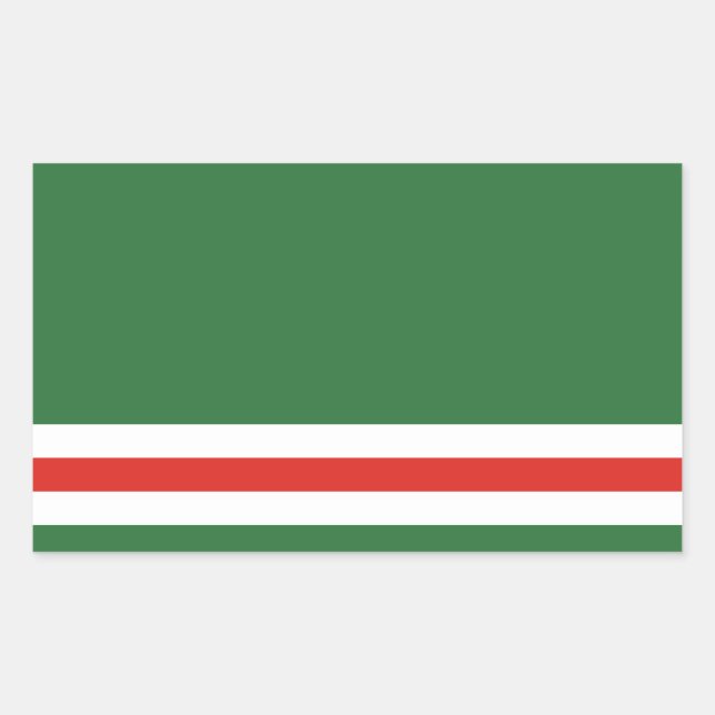Sticker Rectangulaire Drapeau de la République tchétchène d'Ichkérie (Devant)