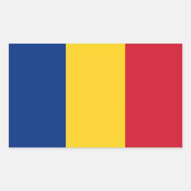 Sticker Rectangulaire Drapeau de la Roumanie (Devant)