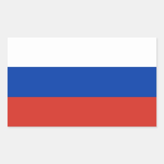 Sticker Rectangulaire Drapeau de la Russie (Devant)