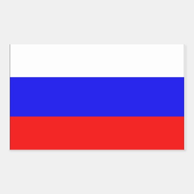 Sticker Rectangulaire Drapeau de la Russie (Devant)