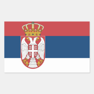 Sticker Rectangulaire Drapeau de la Serbie