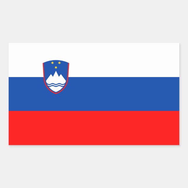 Sticker Rectangulaire Drapeau de la Slovénie (Devant)