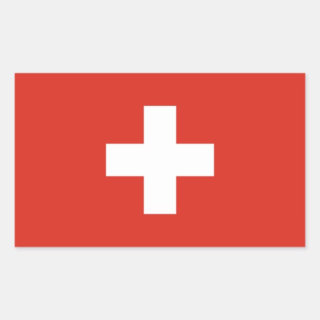 Sticker Rectangulaire Drapeau de la Suisse (Devant)