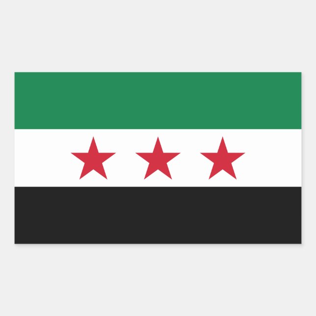 Sticker Rectangulaire Drapeau de la Syrie (Devant)