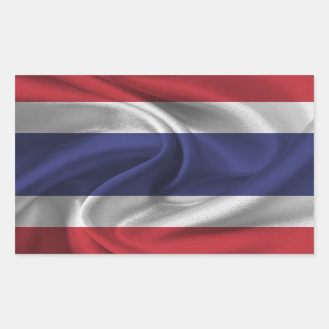 Sticker Rectangulaire Drapeau de la Thaïlande (Devant)