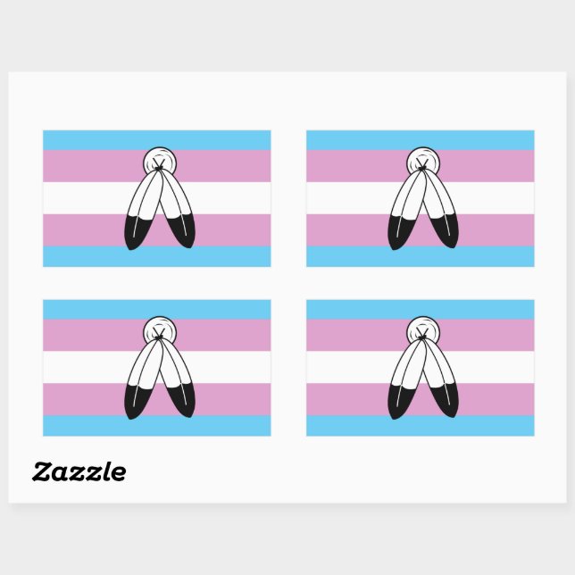 Sticker Rectangulaire Drapeau de la Trans Pride à deux esprits (Feuille)