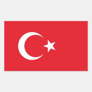 Sticker Rectangulaire Drapeau de la Turquie