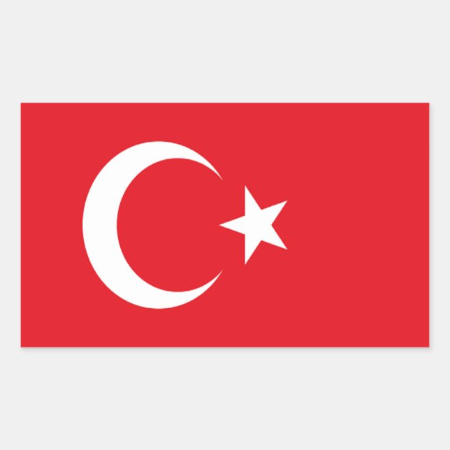 Sticker Rectangulaire Drapeau de la Turquie (Devant)