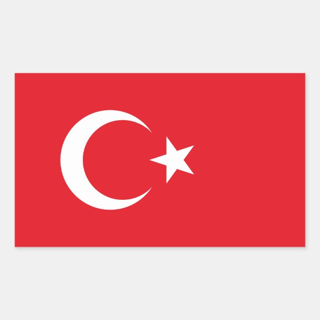 Sticker Rectangulaire Drapeau de la Turquie (Devant)