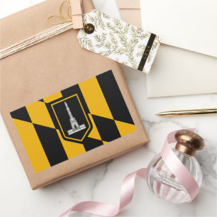 Sticker Rectangulaire Drapeau de la ville de Baltimore (Maryland)