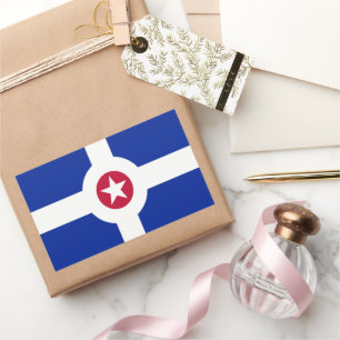 Sticker Rectangulaire Drapeau de la ville d'Indianapolis (Indiana)