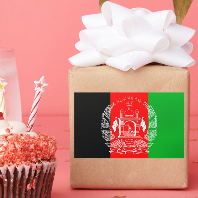 Sticker Rectangulaire Drapeau de l'Afghanistan (Fête)