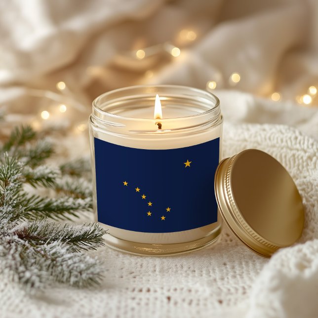 Sticker Rectangulaire Drapeau de l'Alaska bleu et or (Blue and Gold Alaska Flag Rectangular Sticker)